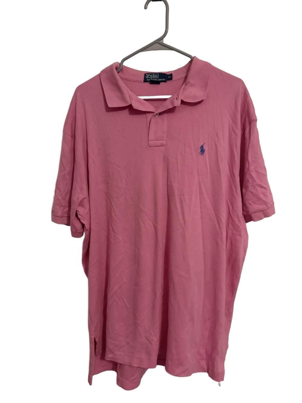 Ralph Lauren Men's Rose Pink Polo with Navy Pony